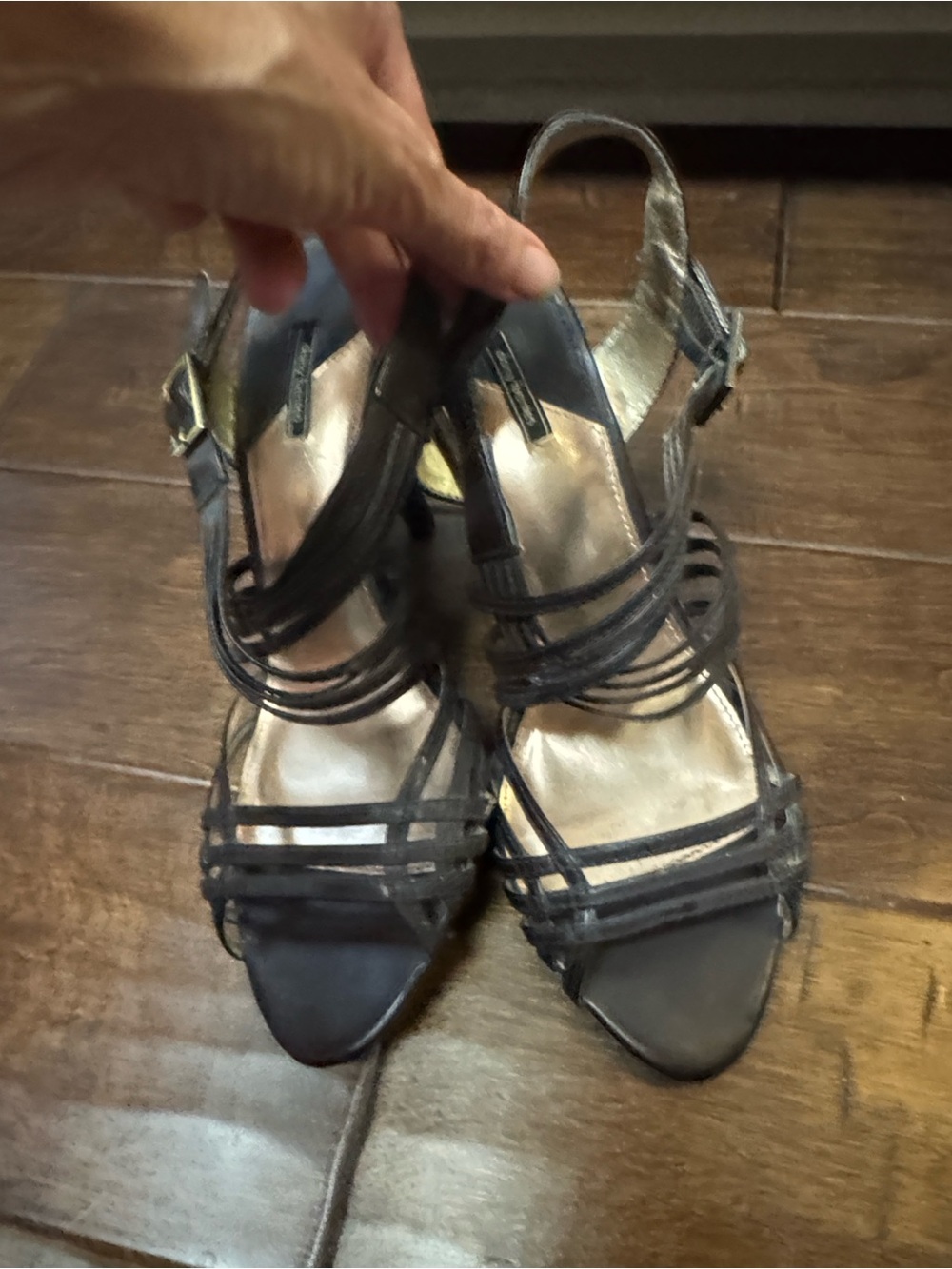 Women's Strappy Slingback Heeled Sandals - Brown  either 8 or 8.5